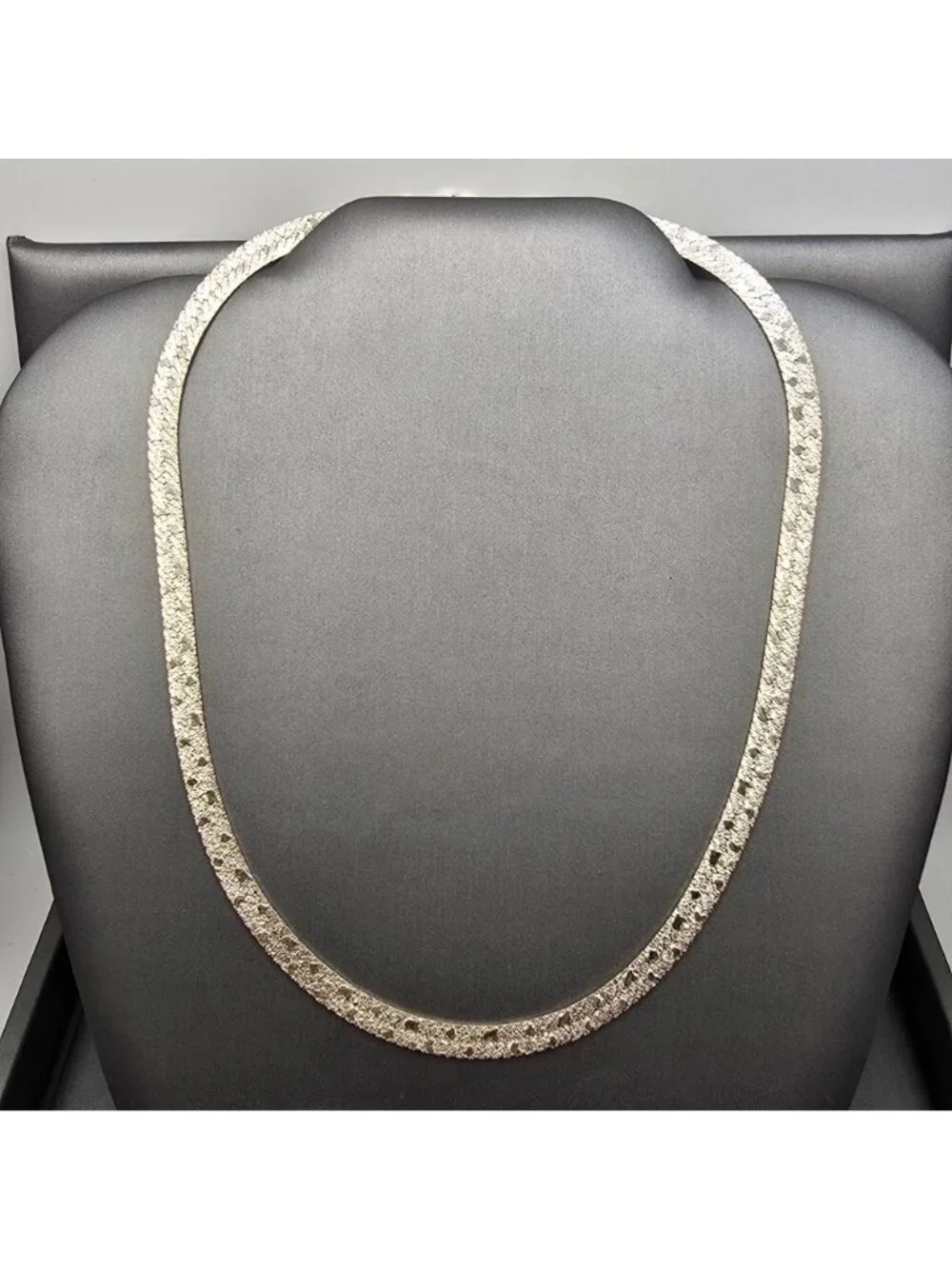 Sterling Silver Riccio Herringbone Necklace 18